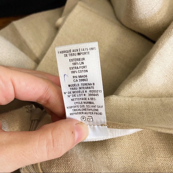 Theory Terena B Khaki Linen Culotte Crop Pants - 2 - Picture 6 of 8